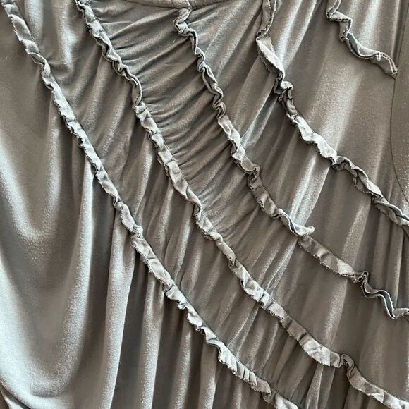 August Silk Sky Blue Ruched & Gathered Top sz PL - Picture 3 of 6